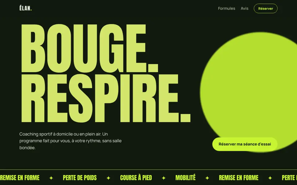 Le site Élan Coaching